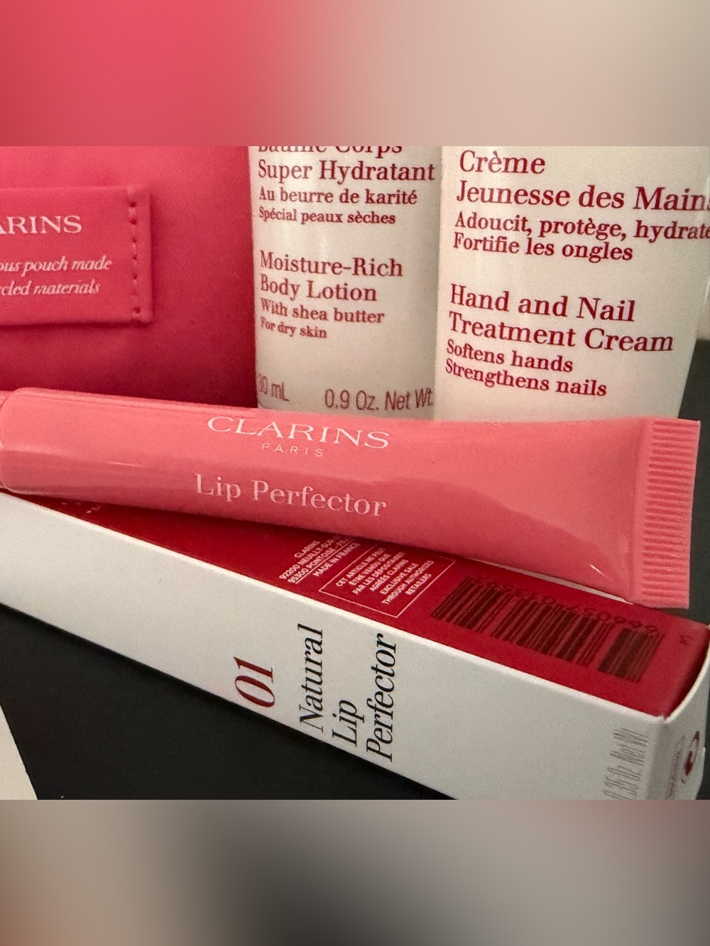 Clarins Pink Travel Beauty Kit with Full size Lip Perfector - Picture 4 of 4